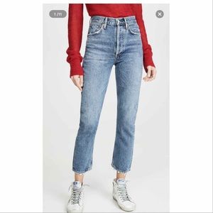 Agolde Riley Straight Crop Jeans in Frequency